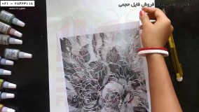 نقاشی روی شیشه-رنگ مخصوص شیشه-(آموزش کشیدن گل رز  روی شیشه )