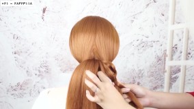 شینیون مو-آموزش تخصصی شینیون مو-شینیون ساده فرانسوی در انتهای سر