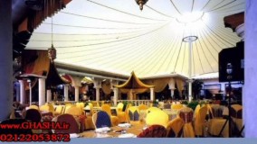 سایبان برزنتی پارچه ای روکش pvc متحرک