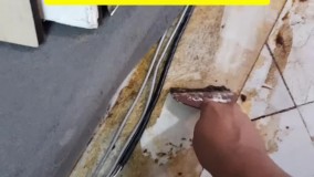 پاک کردن سریع و آسان چسب موکت از روی سنگ