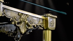 میز عسلی برنزی پارس لوستر فراهانی طرح کلاسیک