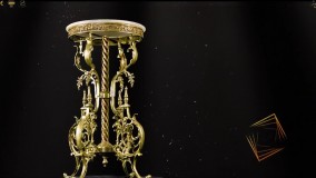 میز عسلی جدید برنزی پارس لوستر فراهانی طرح کلاسیک