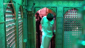 غبارروبی مضجع مطهر رضوی در سفر رهبر انقلاب به مشهد مقدس