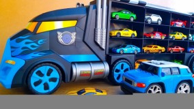 ماشین های اسباب بازی :: حمل و نقل ماشین بازی جدید ::  کامیون آبی Welly