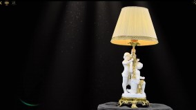 آباژور رومیزی کلاسیک پارس لوستر فراهانی با شید پارچه ایی