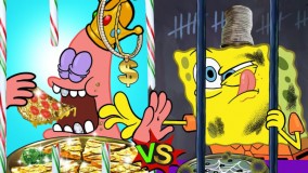 غذای زندانی پولدار و فقیر : باب اسفنجی و پاتریک