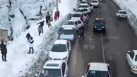 یه روز برفی تو جاده شمال