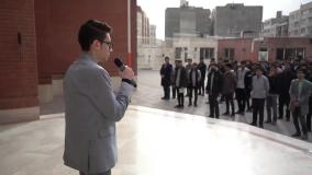 نواختن زنگ انقلاب در دبیرستان پسرانه علوم و معارف اسلامی امام رضا(علیه‌السلام)