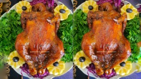 پخت مرغ شکم پر بدون فر !!!