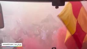 شادی طرفداران رم پس از پیروزی