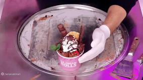 بستنی با چیپس شکلاتی و شیر کاکائو