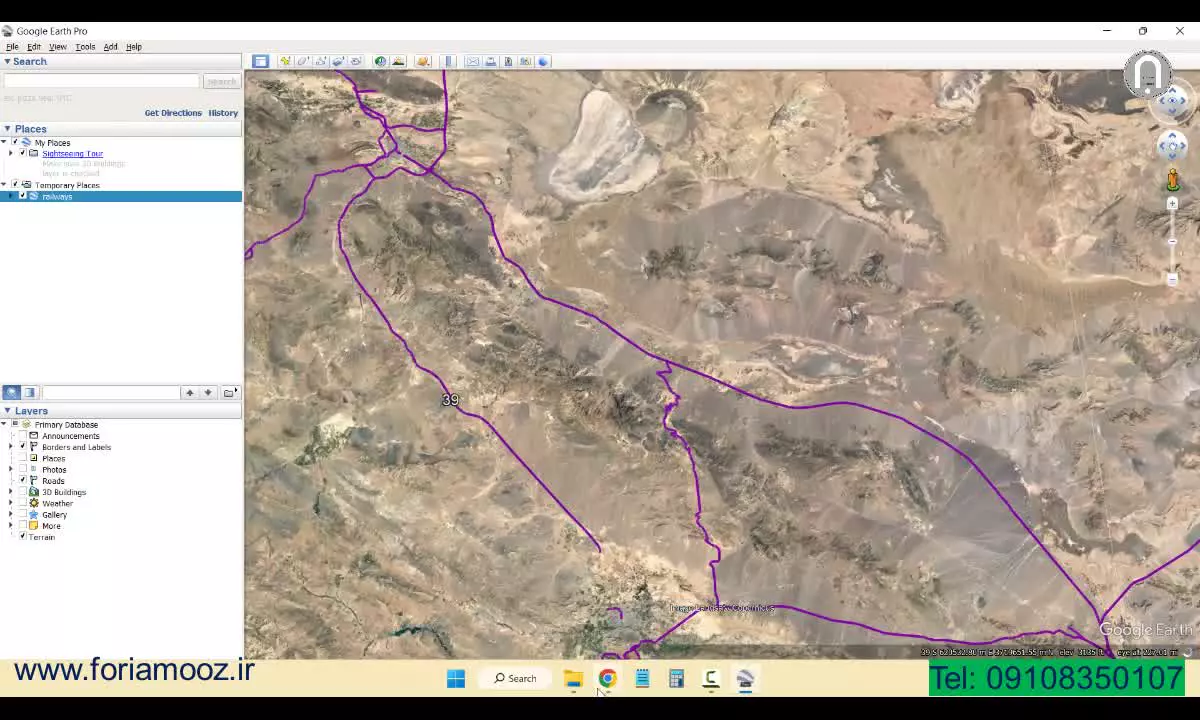 نقشه راه آهن های ایران Rail Iran در برنامه google earth