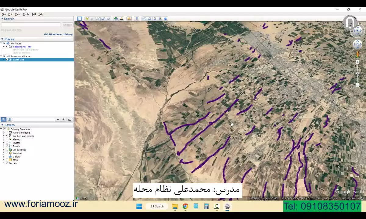 نمایش موقعیت قنات های تهران  Qanat tehran روی google earth