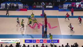خلاصه والیبال برزیل 2-3 کوبا