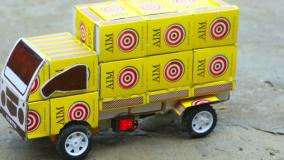 ساخت کاردستی _ کامیون با جعبه ی کبریت