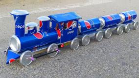 ساخت کاردستی - با قوطی های پپسی قطار بسازیم