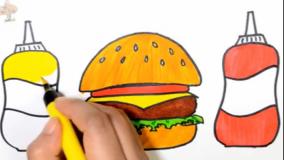 آموزش نقاشی همبرگر با سس