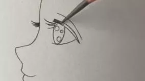 نقاشی نیم رخ دختر بچه