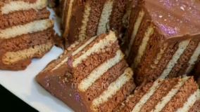 درست کردن دسر راه راه یک ربعه