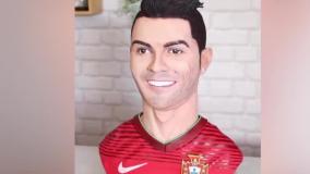 طراحی چهره رونالدو روی کیک