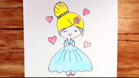 نقاشی ساده پرنسس زیبا
