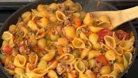 دستور پخت ماکارونی صدفی خوشمزه