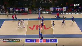 خلاصه والیبال صربستان 3-2 کوبا