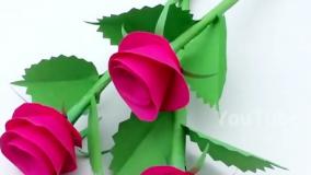 ساخت کاردستی گل لاله با کاغذ رنگی