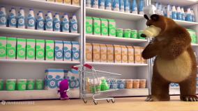 کارتون ماشا و میشا - فروشگاه لبنیات