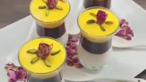 آموزش درست کردن فرنی سه رنگ