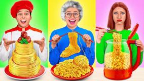 چالش غذایی - چالش مادربزرگ و ماکارانی آدامسی