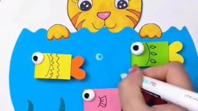 کاردستی جالب گربه و ماهی ها