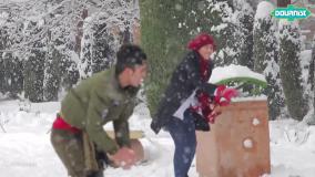 برف زیبای زمستونی در پارک لاله تهران