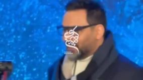 تیپ متفاوت احسان علیخانی در اکران خصوصی فیلم برف آخر