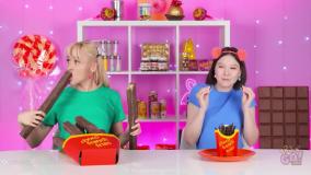 چالش غذاخوری اسمر جدید: چالش خنده دار شکلات چیپسی بزرگ و کوچک جذاب | سرگرمی بانوان