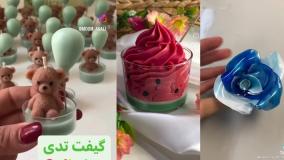 تلفیقی از هنره رزین شمع سازی و سنگ مصنوعی