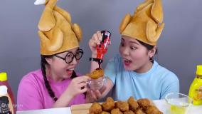 چالش غذایی - موکبانگ مرغ سوخاری تند و آتشین - بانوان سرگرمی تفریحی