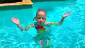 برنامه کودک ناستیا | آهنگی برای کودکان در مورد نحوه صحیح شنا کردن در استخر
