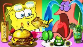 باب اسفنجی.چالش.فود.اسمر.پاتریک.پولدار در مقابل فقیر