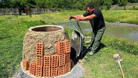 ساخت تنور برای یک غذای لذیذ - آشپزی در طبیعت