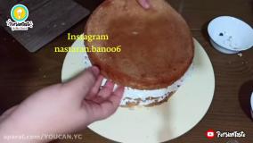 آموزش آشپزی صفر تا صد خامه کشی کیک تولد