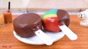 اشپزی مینیاتوری / اموزش اشپزی مینیاتوری / اشپزی مینیاتوری بستنی رنگین کمانی