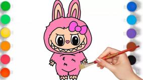 نقاشی لبوبو | سرگرمی آموزشی | نقاشی آسان عروسک لبوبو | لابوبو ماکارون(Labubu)