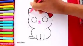 آموزش نقاشی گربه برای کودکان
