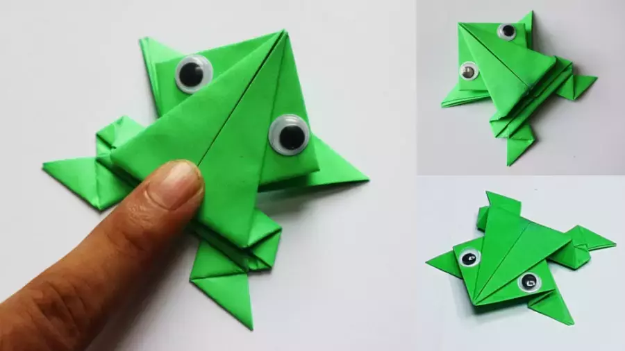 آموزش ساخت اوریگامی | کاردستی خلاقانه با کاغذ | ساخت اوریگامی غورباقه کودکانه