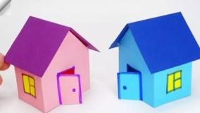 آموزش کاردستی آسان برای کودکان - ساخت خانه با کاغذ رنگی