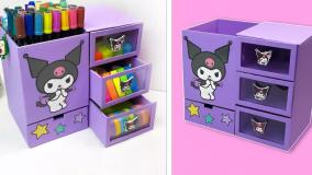 آموزش ساخت کاردستی باکس نظم دهنده لوازم تحریر رومیزی مدل کورومی سیاه