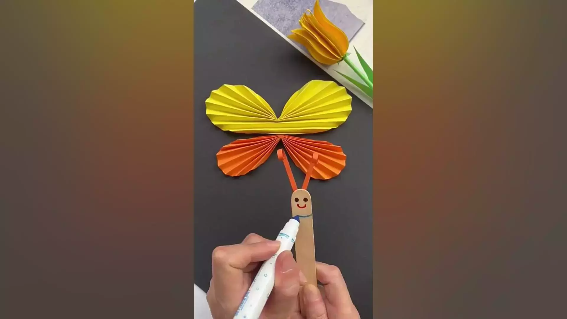 کلیپ کاردستی پروانه | آموزش ساخت پروانه با کاغذ | ساخت کاردستی برای مدرسه