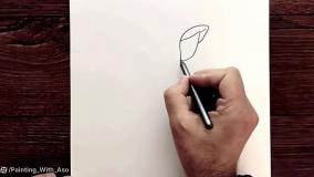 نحوه کشیدن گل رز آسان و گام به گام | نقاشی برای مدرسه طراحی آسان گل