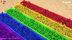 کارتون ماشین های رنگی : توپ های رنگی داخل لوله شیشه ای برای رنگ آمیزی ماشینها